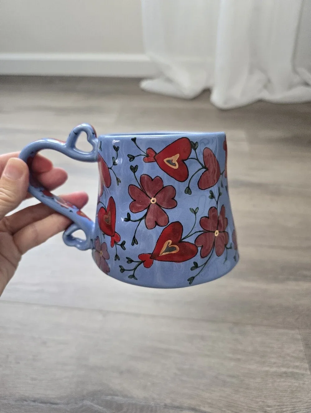 Anthropologie x The Mud Fairy Blooming Hearts Stoneware Mug Collectible